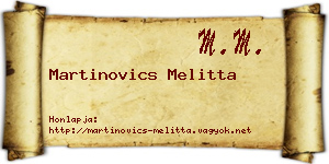 Martinovics Melitta névjegykártya