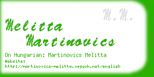 melitta martinovics business card